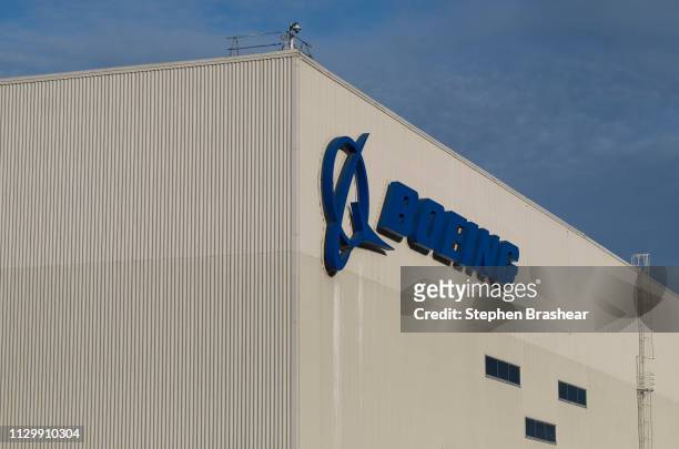 The Boeing 737 factory is pictured, on March 11, 2019 in Renton, Washington. Boeing's stock dropped today after an Ethiopian Airlines flight was the...