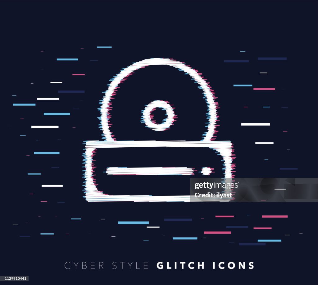 Compact Disc Glitch Effect Vector Icon Illustration