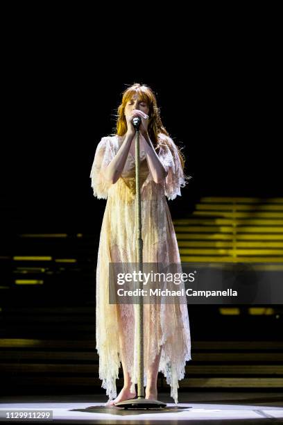 Florence Welch of Florence And The Machine performs in concert at the Ericsson Globe Arena on March 11, 2019 in Stockholm, Sweden.