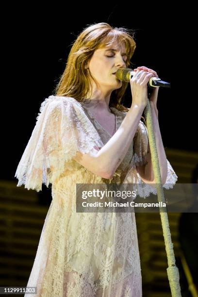 Florence Welch of Florence And The Machine performs in concert at the Ericsson Globe Arena on March 11, 2019 in Stockholm, Sweden.