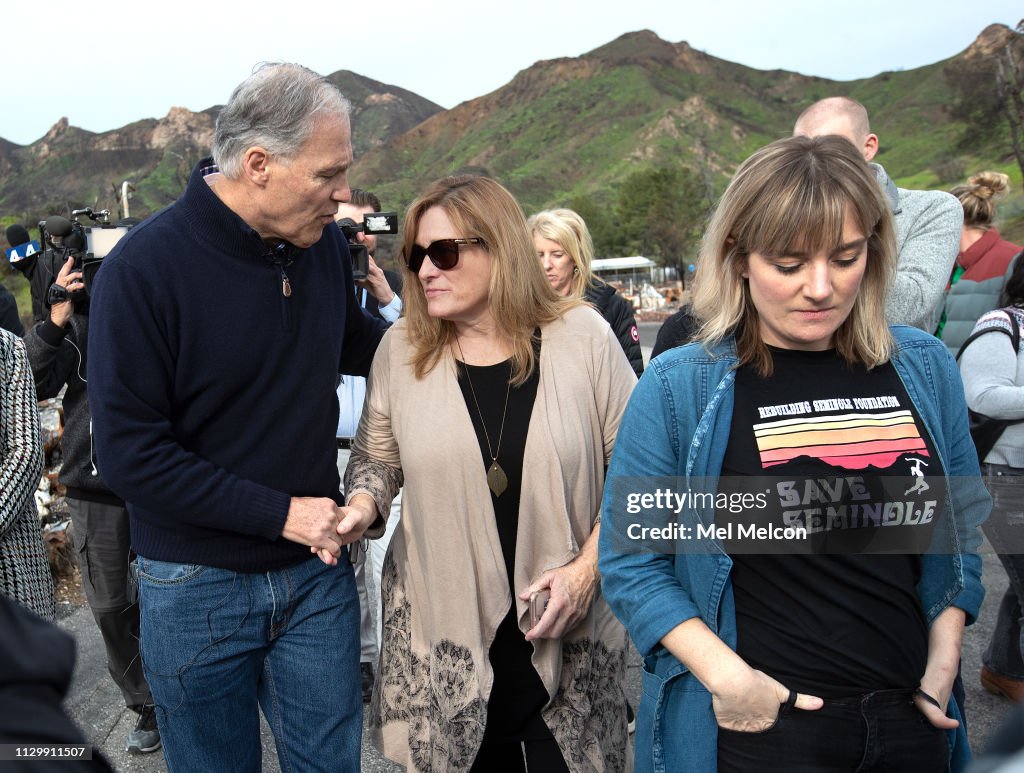 Gov. Jay Inslee of Washington Visits California Wildfire Victims