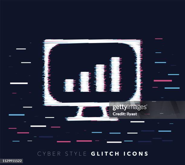 website analytics glitch effect vector icon illustration - report a problem icon stock illustrations