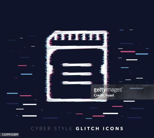 computer daten speicher glitch effekt vektorgrafik-symbol - installing tv stock-grafiken, -clipart, -cartoons und -symbole