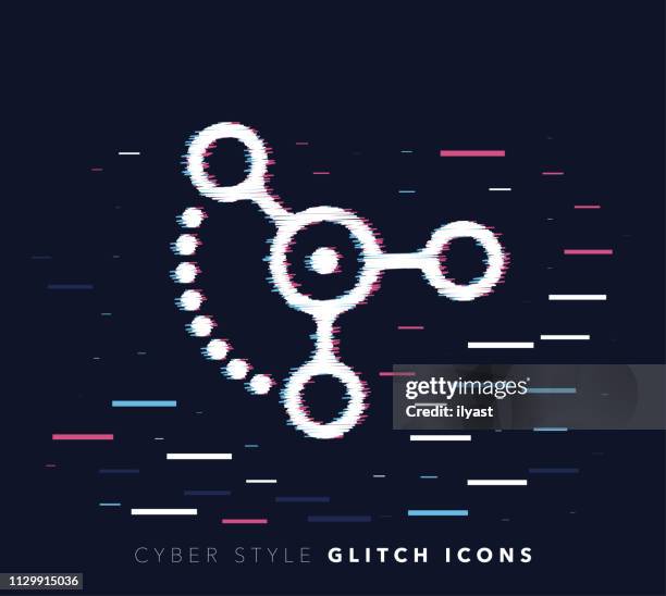social sharing glitch effect vector icon illustration - technical difficulties tv stock illustrations