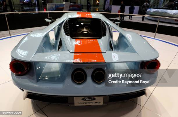 Ford GT is on display at the 111th Annual Chicago Auto Show at McCormick Place in Chicago, Illinois on February 7, 2019.