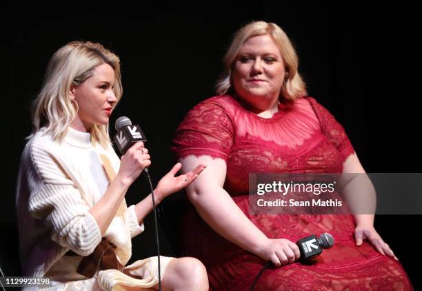 Elizabeth Banks and Lindy West speak onstage at "Shrill" Premiere during the 2019 SXSW Conference and Festivals at Stateside Theater on March 11,...