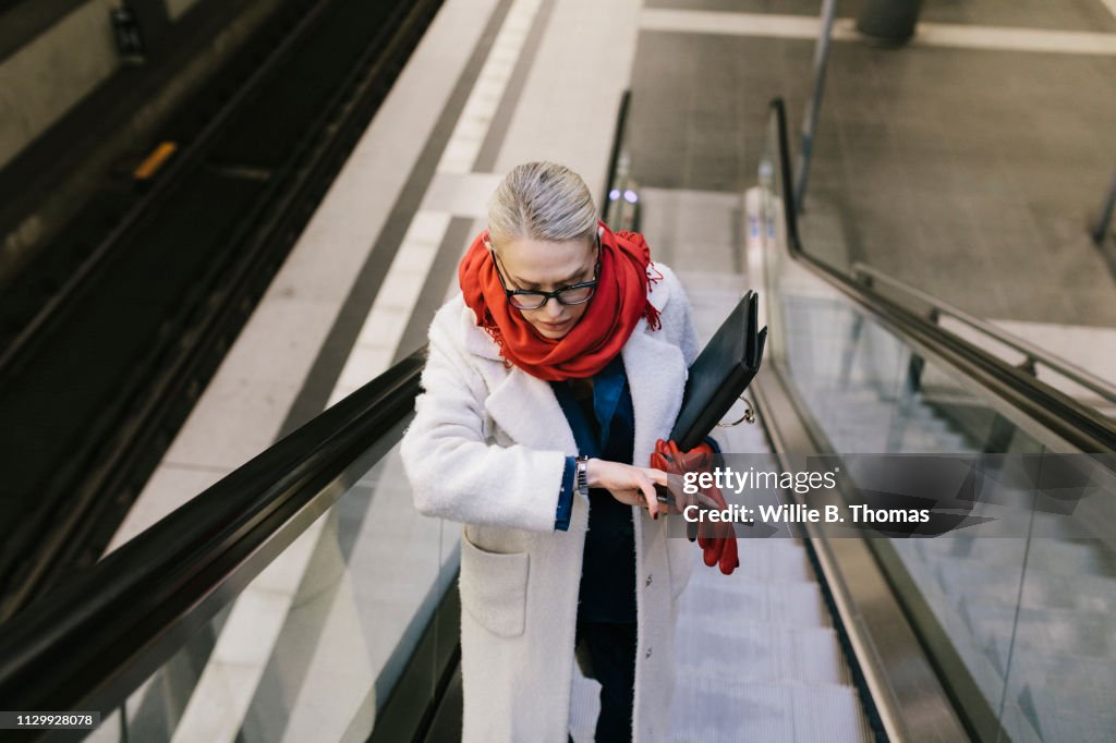 Businesswoman Late For Work