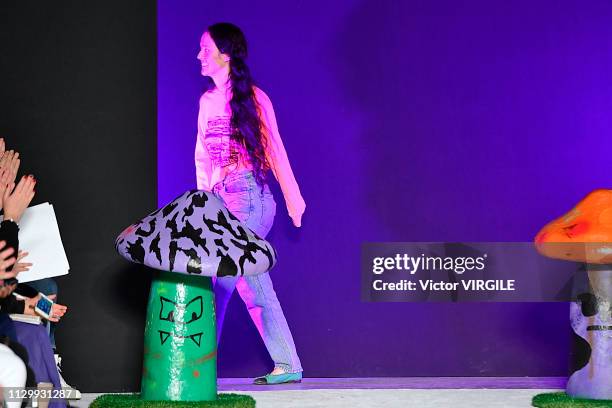 Fashion designer Ashley Williams walks the runway at the Ashley Williams Ready to Wear Fall/Winter 2019-2020 fashion show during London Fashion Week...