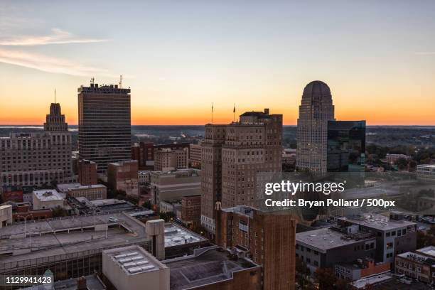 downtown winston-salem at sunrise - winston salem stock pictures, royalty-free photos & images