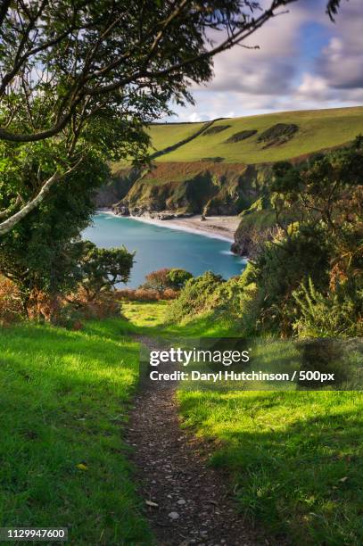 follow the path - south west coast path stock-fotos und bilder