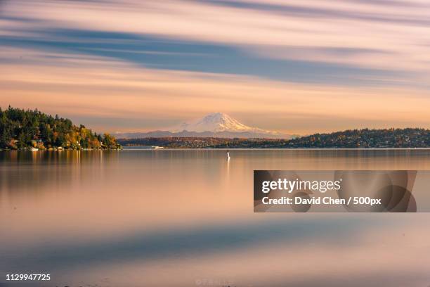 sunset at seward - seattle sunset stock pictures, royalty-free photos & images