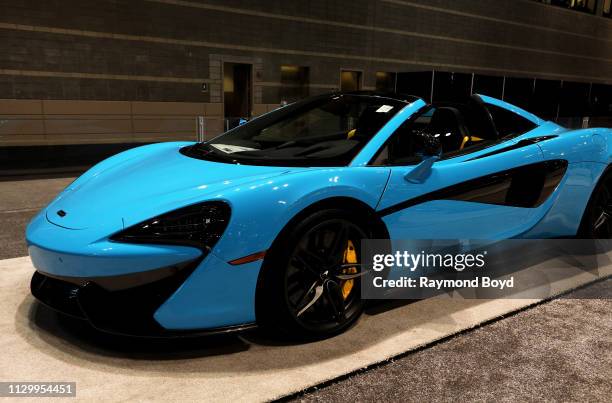 McLaren 570S Spider is on display at the 111th Annual Chicago Auto Show at McCormick Place in Chicago, Illinois on February 7, 2019.