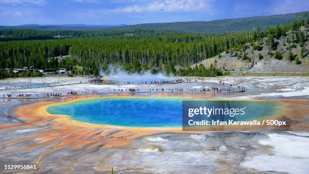 grand prismatic - grand prismatic spring stock pictures, royalty-free photos & images