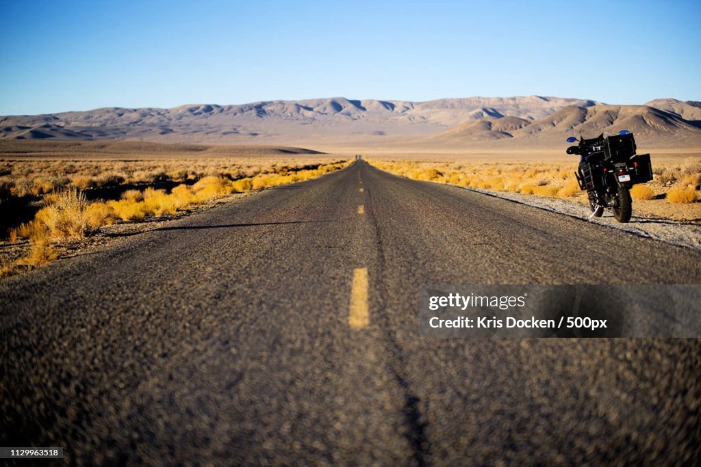 Landscape with mountain and road