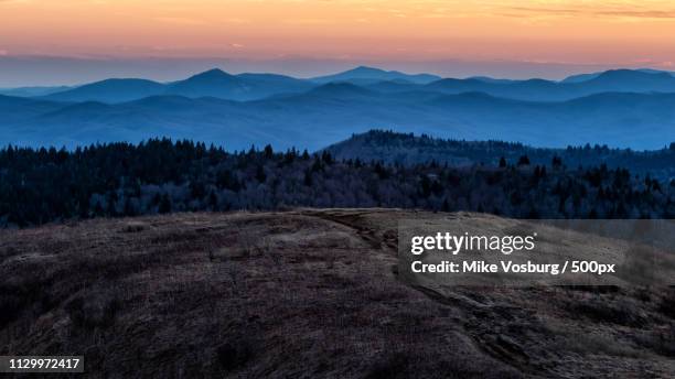 black balsam knob sunset - spruce knob mountain stock pictures, royalty-free photos & images