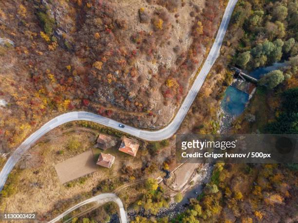 colorful mountain road in autumn - hartbeespoort dam bildbanksfoton och bilder
