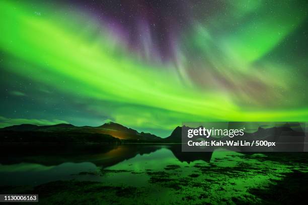 aurora at stetind - stetind stock pictures, royalty-free photos & images