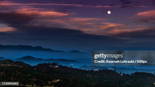 los angeles nightscape - san fernando valley foto e immagini stock