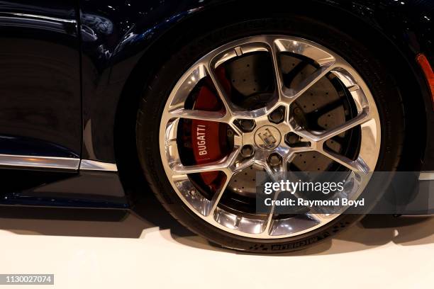 Bugatti Chiron is on display at the 111th Annual Chicago Auto Show at McCormick Place in Chicago, Illinois on February 7, 2019.