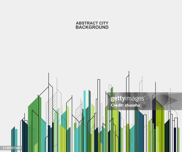 abstract city building skyline background - contemporary arts center stock illustrations