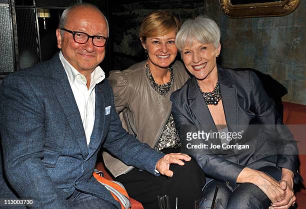 Wolf Hengst, Julia Perry and Maye Musk attend the Tribeca Film Festival after-party for Revenge Of The Electric Car hosted by The Bunker Club at The...