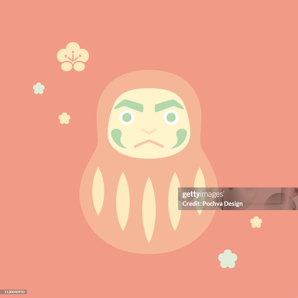 Daruma doll vector illustration