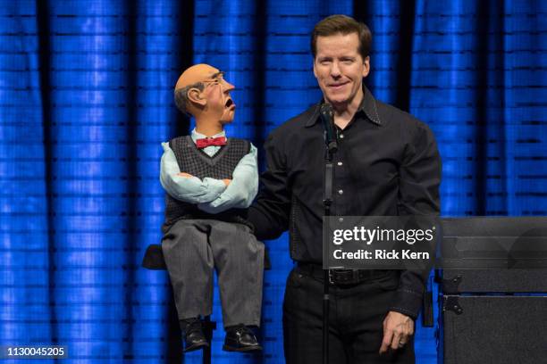 Comedian/ventriloquist Jeff Dunham performs onstage during the 'Passively Aggressive Tour' at the Frank Erwin Center on February 15, 2019 in Austin,...