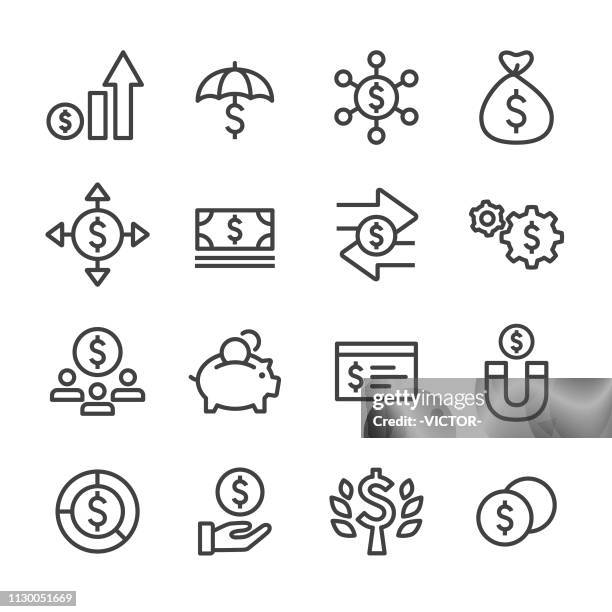 icons - line serie zu finanzieren - cashflow stock-grafiken, -clipart, -cartoons und -symbole