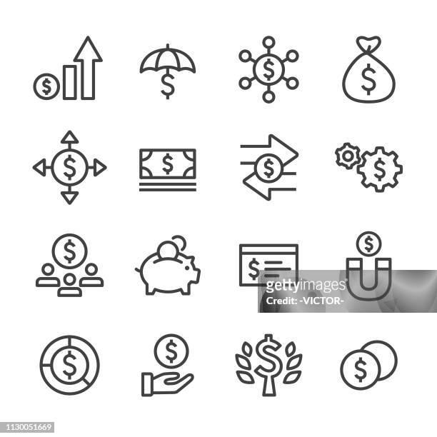 ilustraciones, imágenes clip art, dibujos animados e iconos de stock de iconos de finanzas - serie - cash flow
