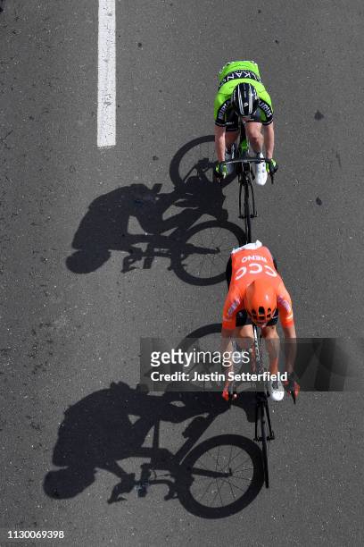 Sergio Rodriguez of Spain and Team Euskadi Basque Country-Murias / Lukasz Wisniowski of Poland and CCC Team / Shadow / during the 10th Tour of Oman...
