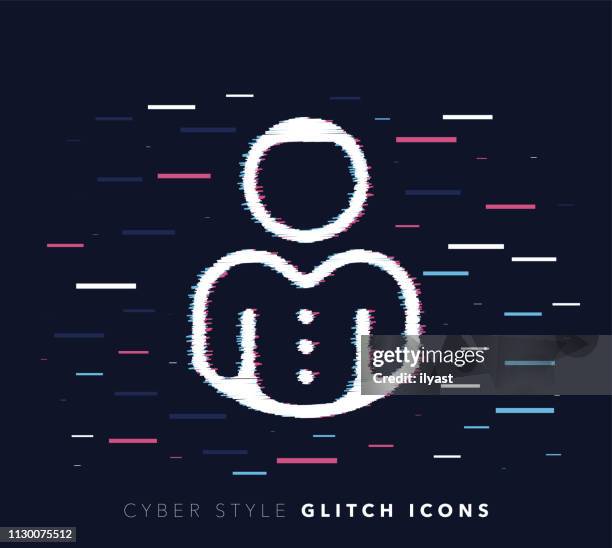 user login glitch effect vector icon illustration - learning computer skills stock illustrations