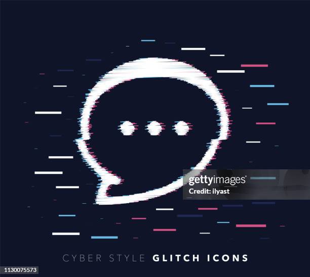 business advice glitch effect vector icon illustration - balloon static stock illustrations