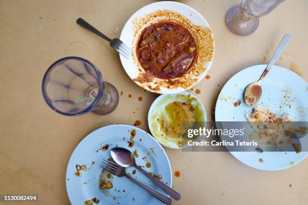 roti canai breakfast table mess - dirty plate stock pictures, royalty-free photos & images