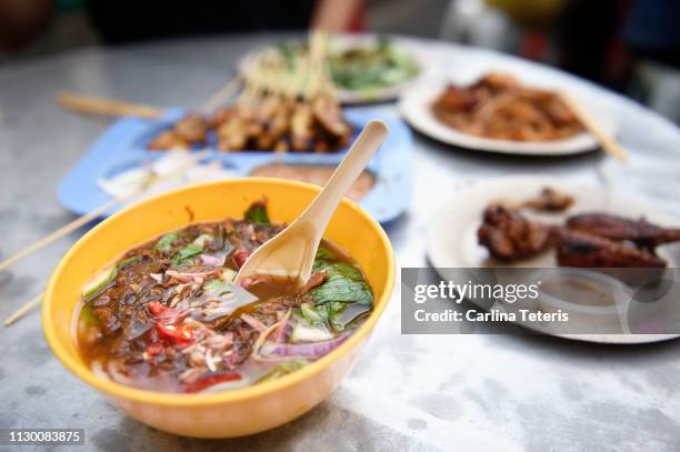 penang laksa and malaysian street food - penang stock pictures, royalty-free photos & images