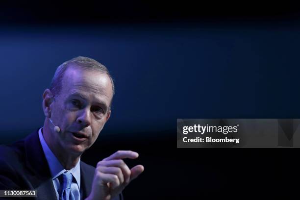 Mike Wirth, chairman and chief executive officer of Chevron Corp., speaks during the 2019 CERAWeek by IHS Markit conference in Houston, Texas, U.S.,...