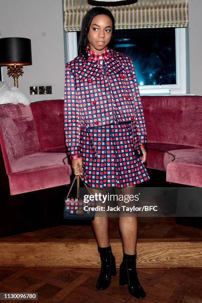 Pippa Bennett-Warner attends the Mulberry Reflections party celebrating London Fashion Week February 2019 and Mulberry's SS collection at Laylow on...