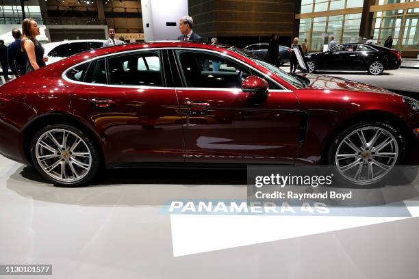 Porsche Panamera 4S is on display at the 111th Annual Chicago Auto Show at McCormick Place in Chicago, Illinois on February 7, 2019.