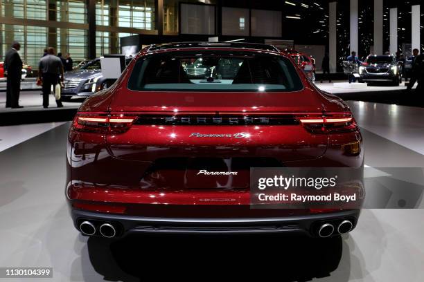 Porsche Panamera 4S is on display at the 111th Annual Chicago Auto Show at McCormick Place in Chicago, Illinois on February 7, 2019.