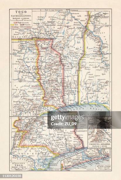 ilustrações, clipart, desenhos animados e ícones de mapa histórico do togo, durante o período colonial alemão (1884-1916) - gana