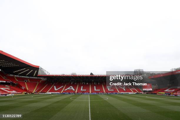 General view inside the stadium prior to the Sky Bet League One match between Charlton Athletic and Blackpool at The Valley on February 16, 2019 in...