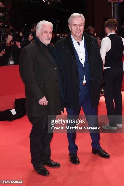 Joern Kubicki and Klaus Wowereit arrive for the closing ceremony of the 69th Berlinale International Film Festival Berlin at Berlinale Palace on...