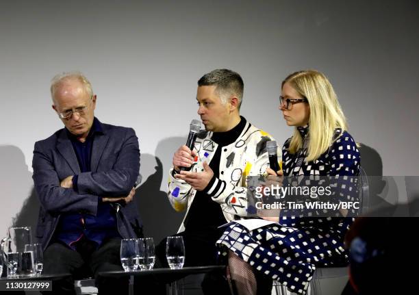 Frances Corner, Mike Gunston, Rob Jones and Catherine Teatum speak at the Positive Fashion Talk during London Fashion Week Festival at the BFC Show...