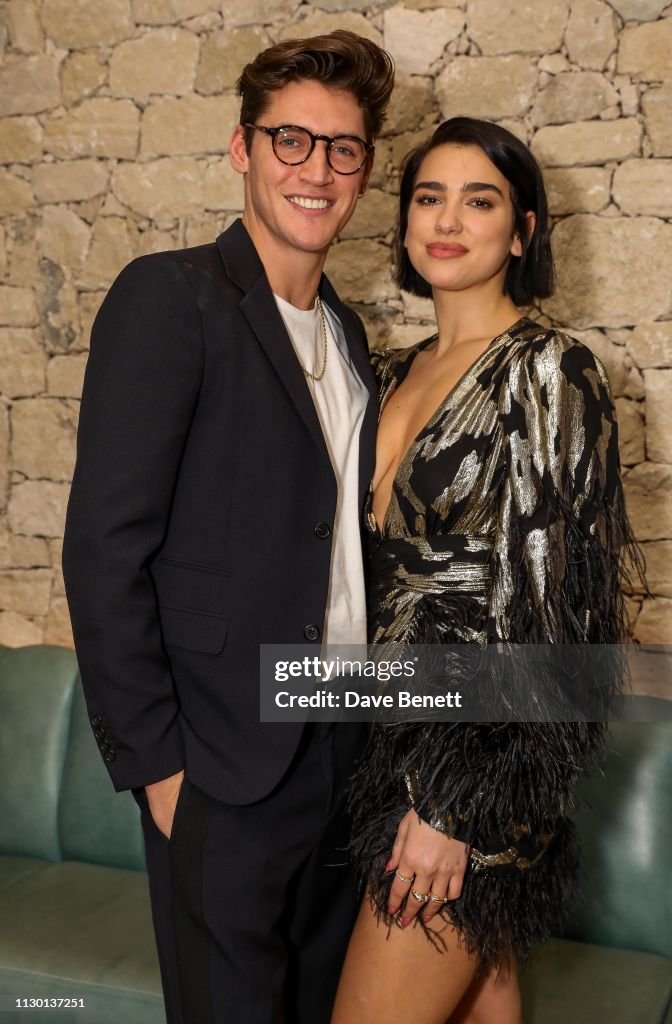 Isaac Carew and Dua Lipa attend the launch of new cookbook "The Dirty