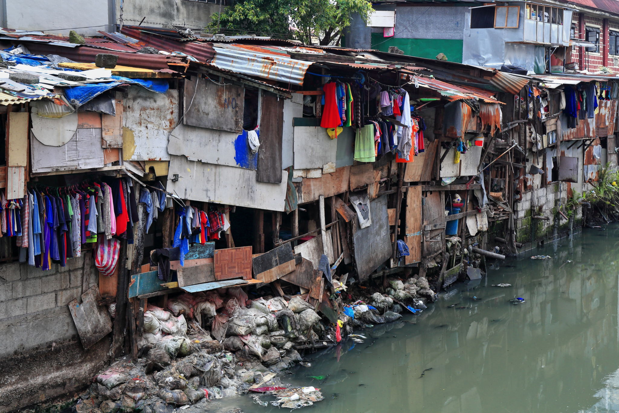 Shack crowded banks-Estero de San Lazaro channel. Binondo Chinatown-Manila-Philippines-1010 Shack crowded banks-Estero de San Lazaro channel. Binondo Chinatown-Manila-Philippines-1010