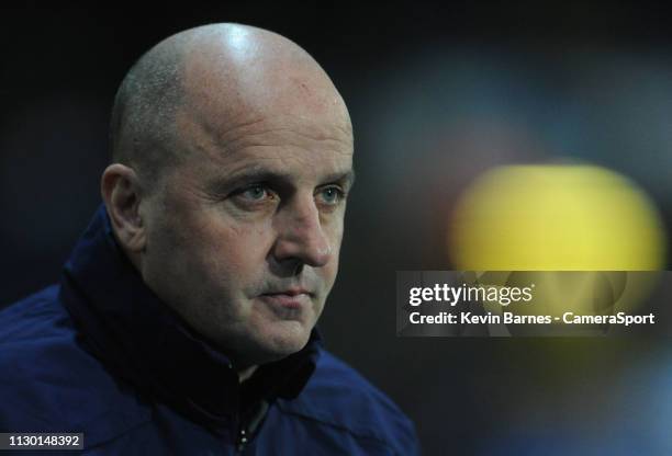 Wigan Athletic manager Paul Cook during the Sky Bet Championship match between Blackburn Rovers and Wigan Athletic at Ewood Park on March 12, 2019 in...