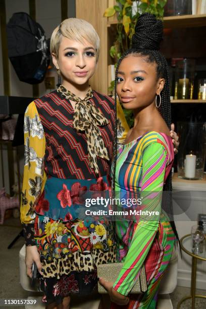 Josie Jay Totah and Skai Jackson are seen as Marie Claire honors Hollywood's Change Makers on March 12, 2019 in Los Angeles, California.