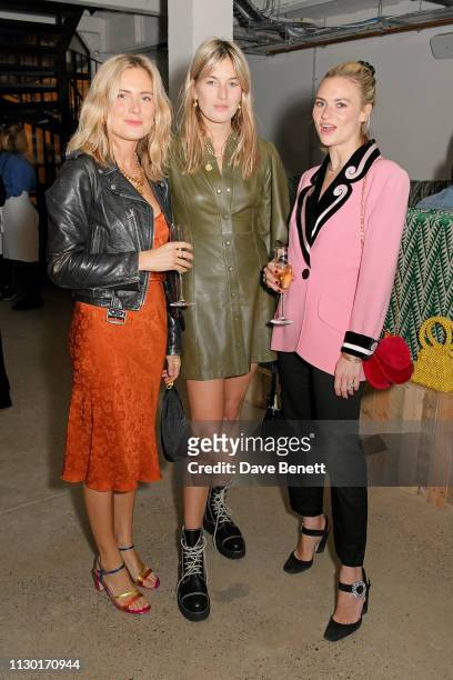 Lucy Williams, Camille Charriere and Pandora Sykes attend a private dinner to celebrate the launch of the new ALEXACHUNG x Sunglass Hut eyewear...