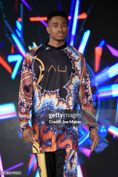 Models walk the runway for American Umma at the House of iKons show during London Fashion Week February 2019 at the Millennium Gloucester London...