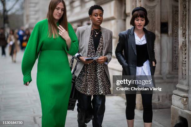 Donna Wallace is seen outside Molly Goddard during London Fashion Week February 2019 on February 16, 2019 in London, England.