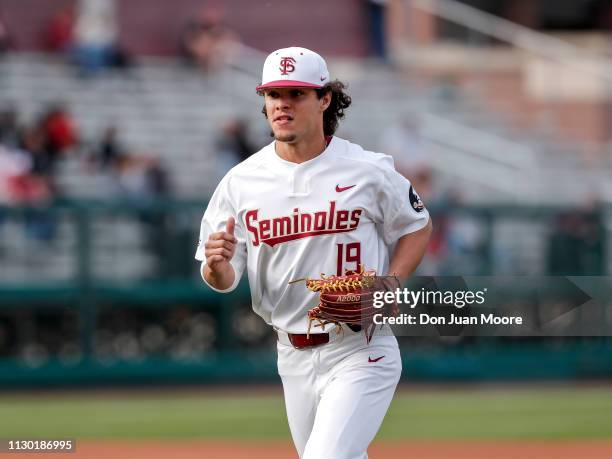 Outfielder Elijah Cabell of the Florida State Seminoles during the game against the Maine Black Bears at Dick Howser Stadium on the campus of Florida...